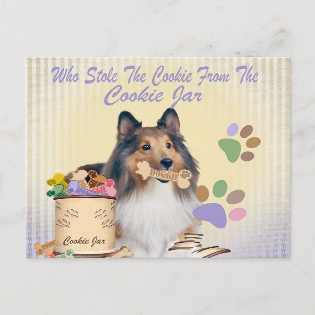 Sheltie Stole Cookie från Cookie Burk-kort Vykort (Framsida)