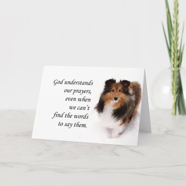 Sheltie Thinking of You Card Kort (Framsida)
