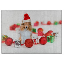 Sheltie with jul Ornament Cutter Board