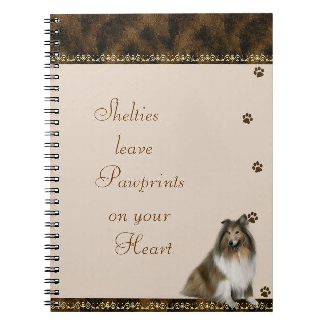 Shelties Pawrints på din Anteckningsbok (Framsidan)