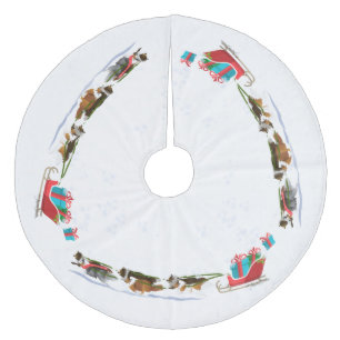 Shelting Pulling Sleigh, Snowing, jul Julgransmatta Fleece