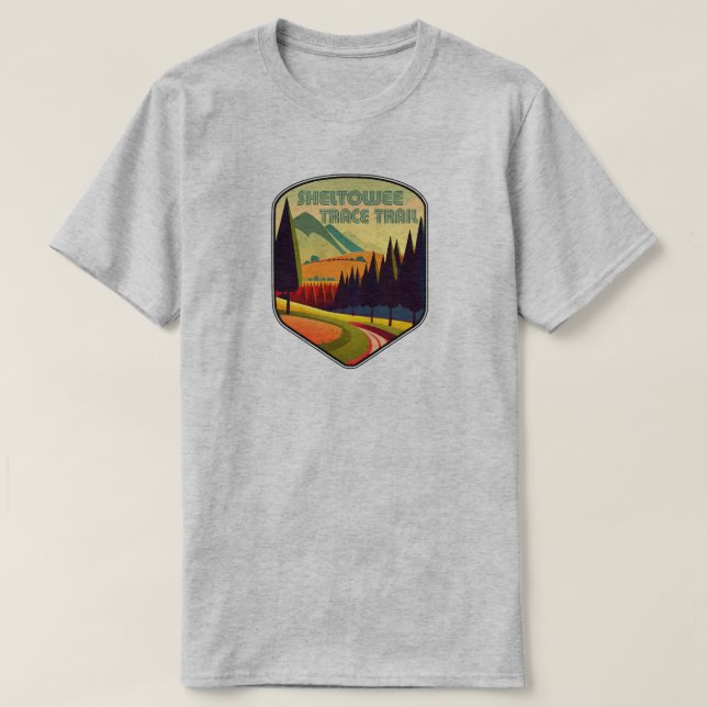 Sheltowee Trace Trail Kentucky Tennessee Färg T Shirt (Design framsida)