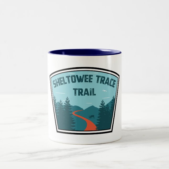 Sheltowee Trace Trail Kentucky Tennessee Två-Tonad Mugg (Center)