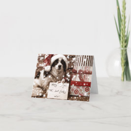 SHELTY BLACK OCH WHITE CHRISTMAS CARD KORT