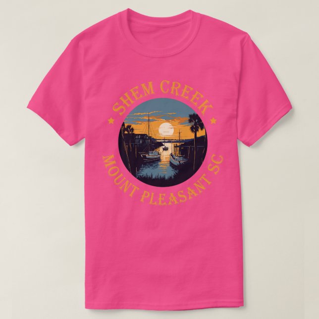 Shem Bäck Sunset Mount Pleasant SC Guld version T Shirt (Design framsida)