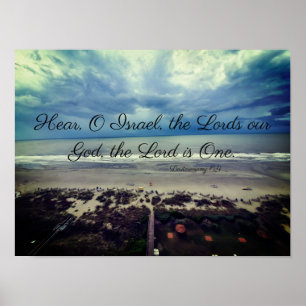 Shema Poster "Lord is One" från Deuteronomy