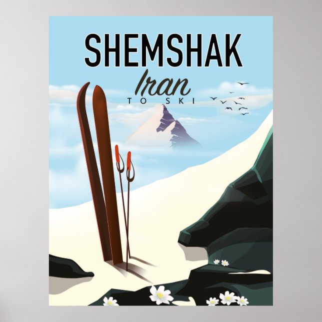 Shemshak Iran Ski poster. Poster (Framsidan)