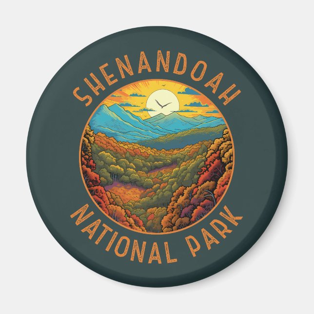 Shenandoah National Park Distress Circle Magnet (Framsidan)