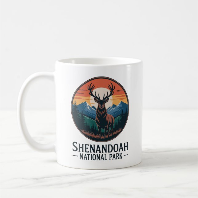 Shenandoah National Park Hjort Emblem Kaffemugg (Vänster)