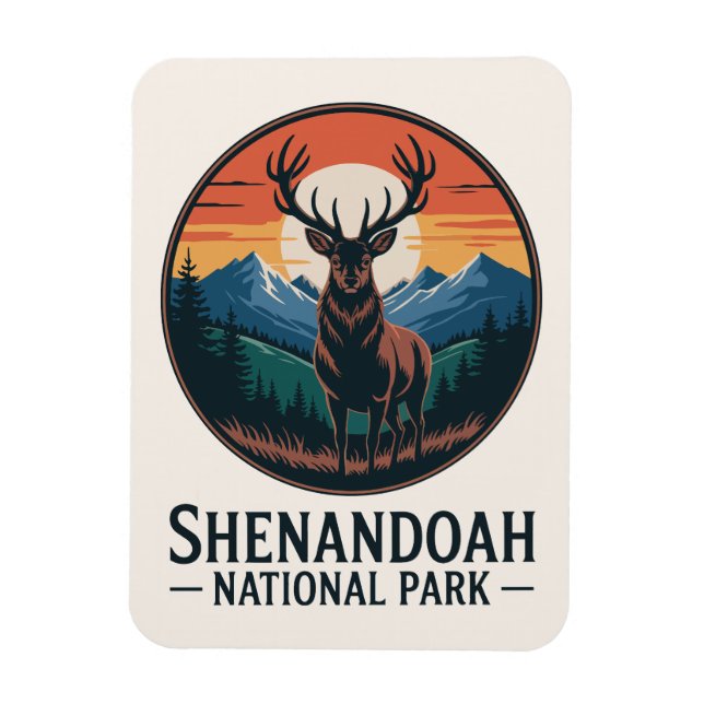 Shenandoah National Park Hjort Emblem Magnet (Vertikal)