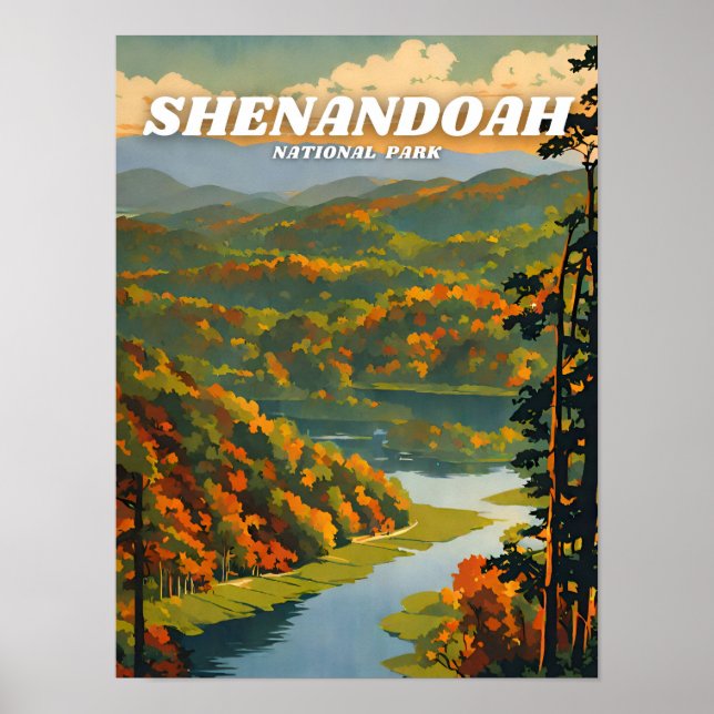 Shenandoah National Park illustration retro Classi Poster (Framsidan)