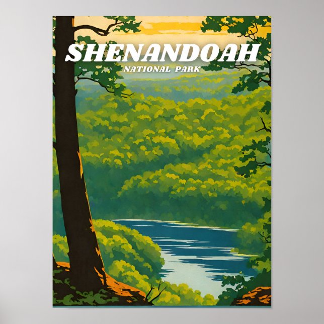 Shenandoah National Park illustration retro Decora Poster (Framsidan)