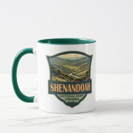 Shenandoah National Park Illustration Travel Retro Mugg