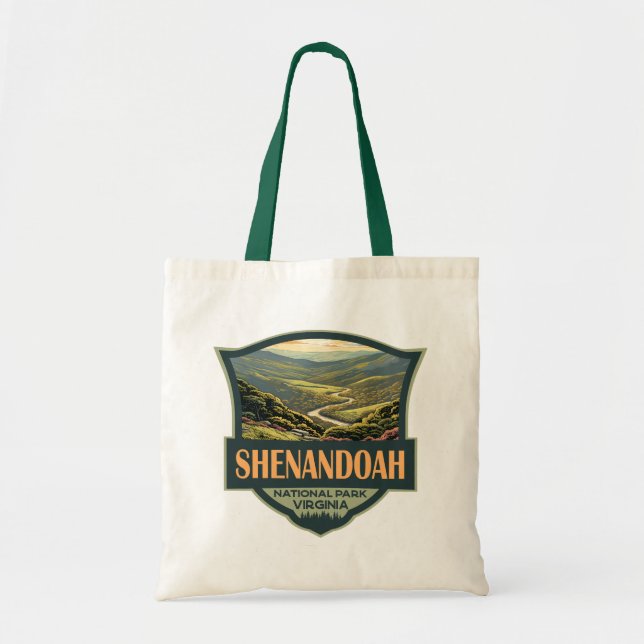 Shenandoah National Park Illustration Travel Retro Tygkasse (Framsidan)