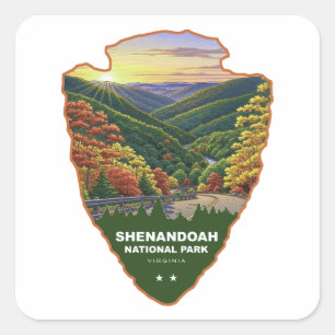 Shenandoah National Park Pilspets Fyrkantigt Klistermärke