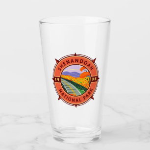 Shenandoah National Park Retro Compass Emblem Glaskopp
