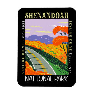 Shenandoah National Park Skyline Drive Distress Magnet