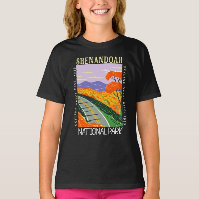 Shenandoah National Park Skyline Drive Distress T Shirt (Framsida)