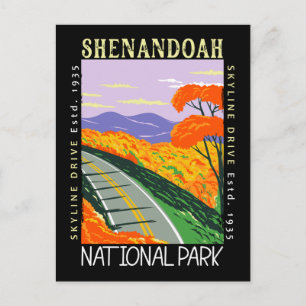 Shenandoah National Park Skyline Drive Förfallen Vykort