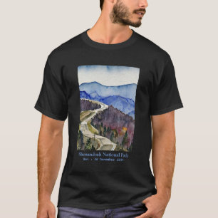 Shenandoah National Park skyline drive vatten färg T Shirt