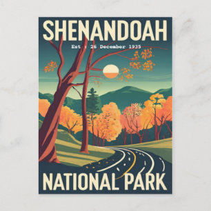 Shenandoah National Park skyline drive vatten färg Vykort