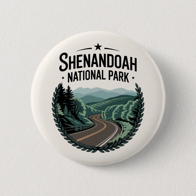 Shenandoah National Park Skyline Drive View Design Knapp (Framsida)