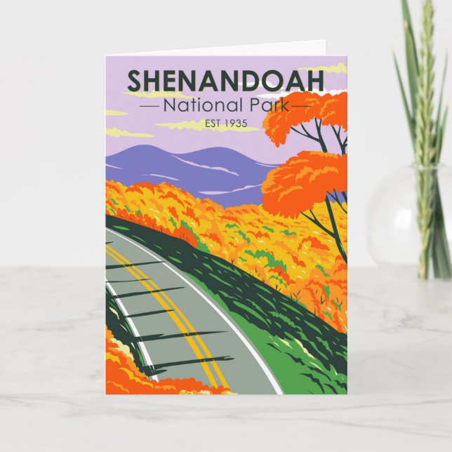 Shenandoah National Park Skyline Drive Virginia Kort (Framsida)