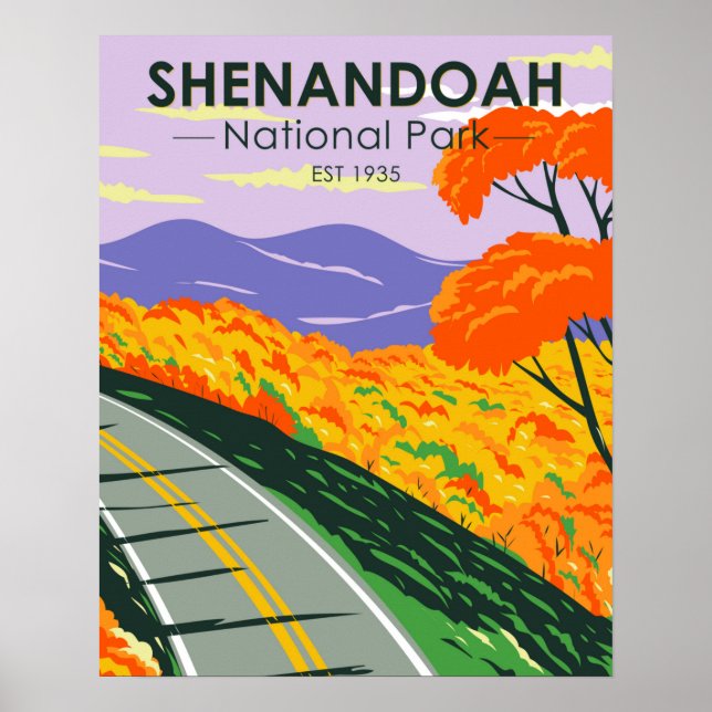 Shenandoah National Park Skyline Drive Virginia Poster (Framsidan)