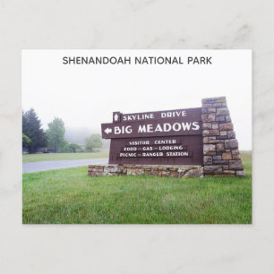 Shenandoah National Park Skyline Drive Virginia Vykort