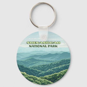 Shenandoah National Park Virginia Blue Ridge Retro Nyckelring