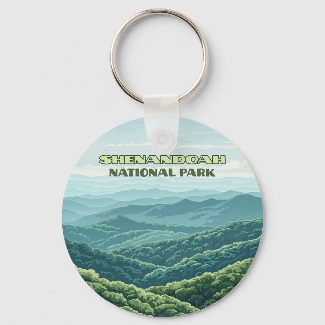 Shenandoah National Park Virginia Blue Ridge Retro Nyckelring (Framsida)