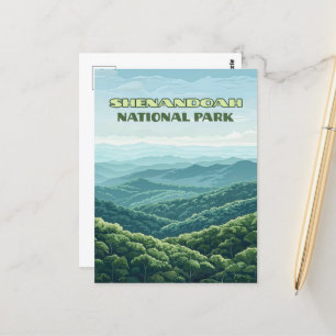 Shenandoah National Park Virginia Blue Ridge Retro Vykort