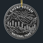 Shenandoah National Park Virginia Monoline Julgransprydnad Keramik<br><div class="desc">Shenandoah-vektorteckningens design. Skyline Drive springa är lång och ett stort nätverk av spår innehåller en del av det långvariga Appalachian Trail som avstånd.</div>