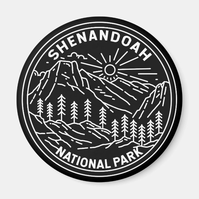 Shenandoah National Park Virginia Monoline Magnet (Framsidan)