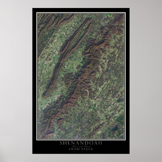 Shenandoah National Park Virginia Satellite Poster (Framsidan)