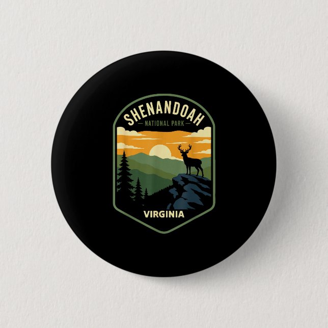 Shenandoah nationalpark virginia vintage design  knapp (Framsida)