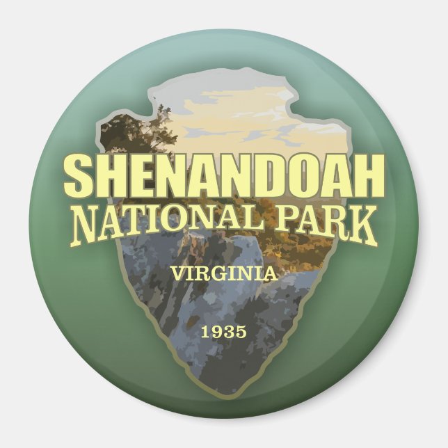 Shenandoah NP (pilhuvud) Magnet (Framsidan)