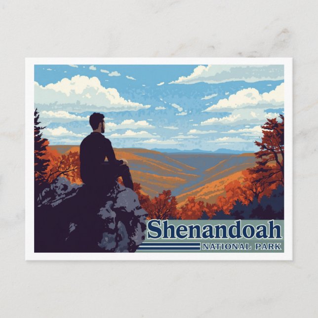 Shenandoah Skyline Drive Fall Art Vykort (Framsida)