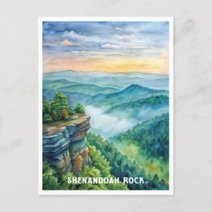 Shenandoah Sten nationalpark Watercolor Painting Vykort