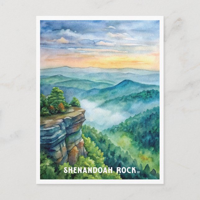 Shenandoah Sten nationalpark Watercolor Painting Vykort (Framsida)