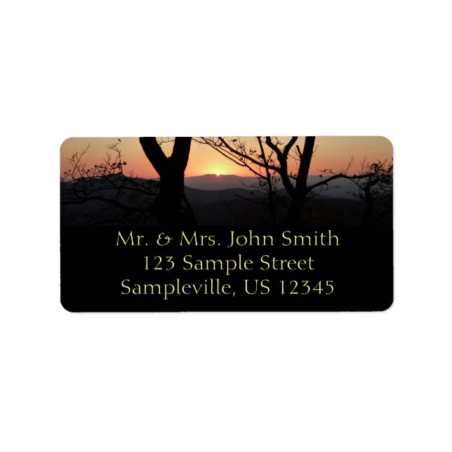 Shenandoah Sunset National Park Landscape Adressetikett (Framsidan)