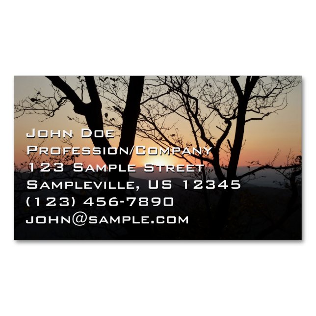 Shenandoah Sunset National Park Landscape Magnetiska Visitkort (Framsida)