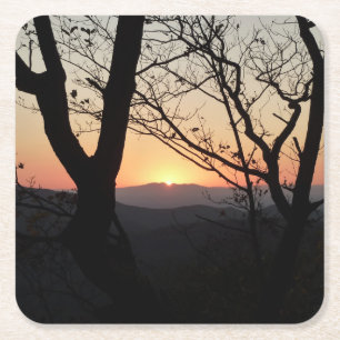 Shenandoah Sunset National Park Landscape Underlägg Papper Kvadrat