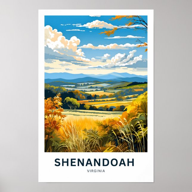 Shenandoah Virginia Travel Print Poster (Framsidan)