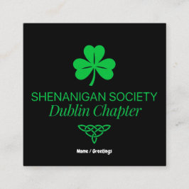 Shenanigan Society Dublin Chapter Vintage Heritage Fyrkantigt Visitkort