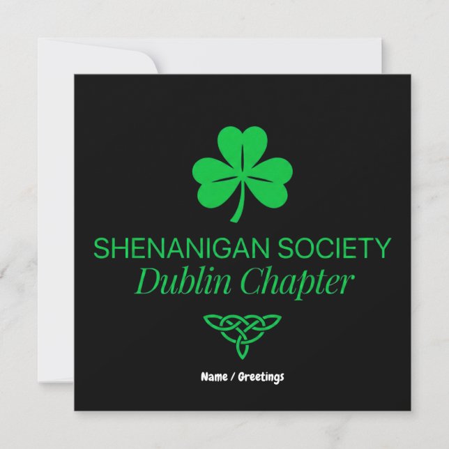 Shenanigan Society Dublin Chapter Vintage Heritage Inbjudningar (Framsida)