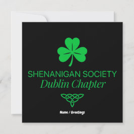 Shenanigan Society Dublin Kapitel Vintage Arv Inbjudningar