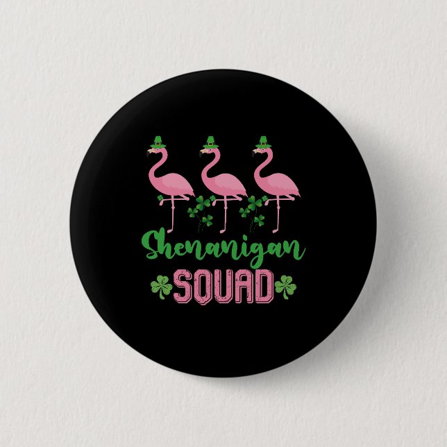Shenanigan Squad Flamingo Leprechaun St Patricks d Knapp (Framsida)