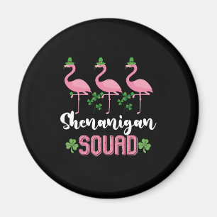 Shenanigan Squad Flamingo Leprechaun St Patrick's  Magnet