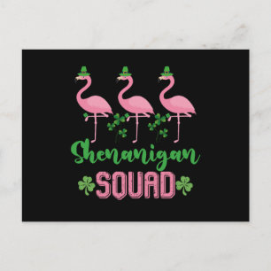 Shenanigan Squad Flamingo Leprechaun St Patrick's  Vykort